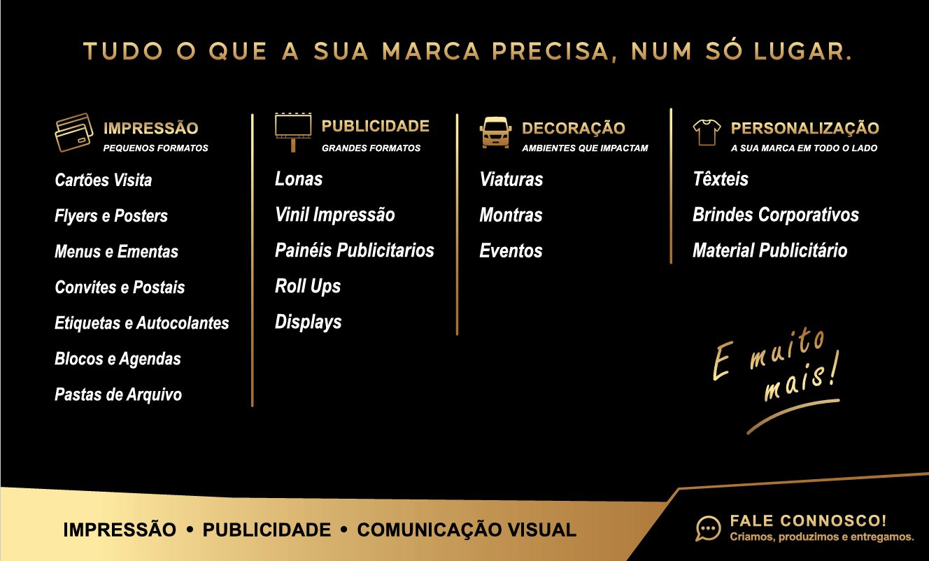 Flyer de serviços Impacto AJ: impressão, publicidade, decoração e personalização
